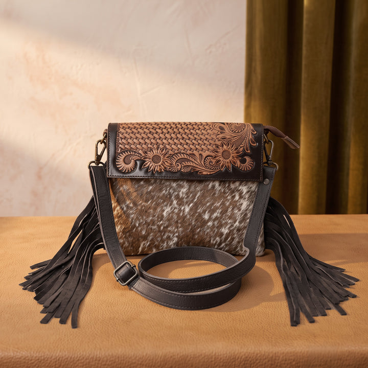 Flower Basket Crossbody Bag – Western Cowhide Leather Bag