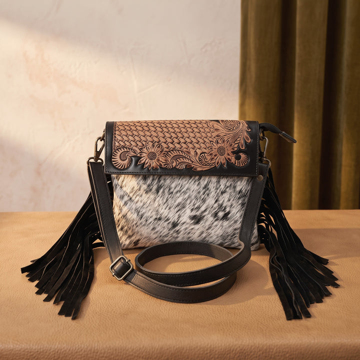 Flower Basket Small Crossbody Bag – Western Cowhide Leather Bag