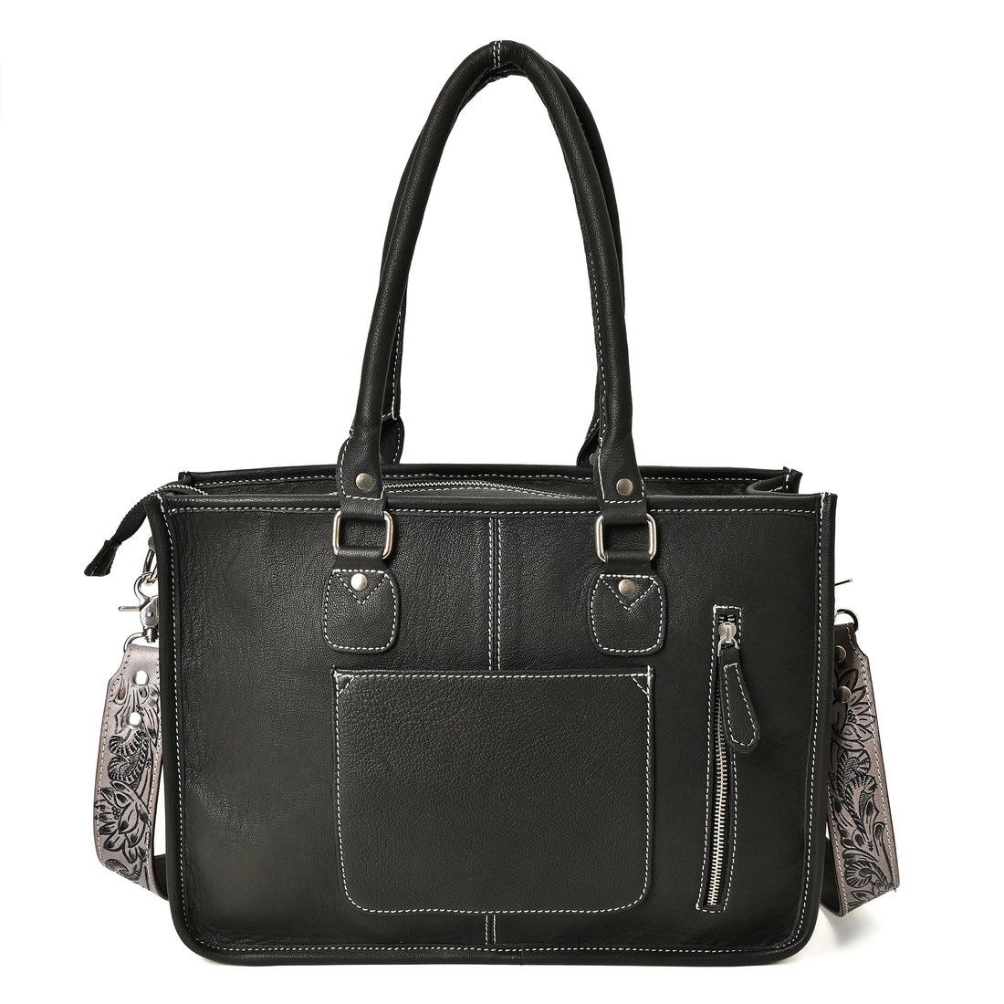 Western Rose Handcrafted Stitch Tote – Western Leather Tote