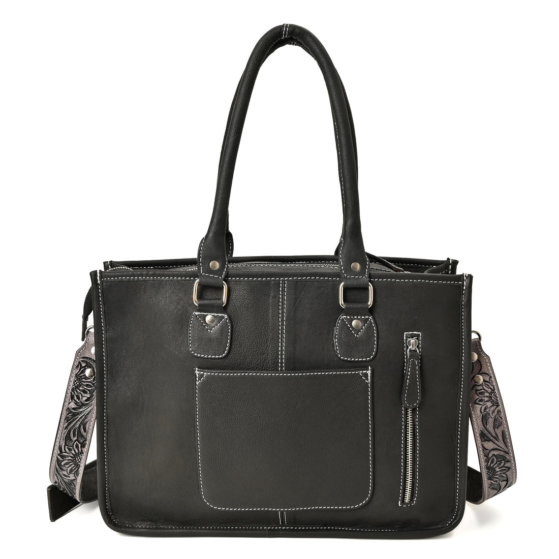 Hand Crafted Cowhide Floral Bag – Western Leather Handbag