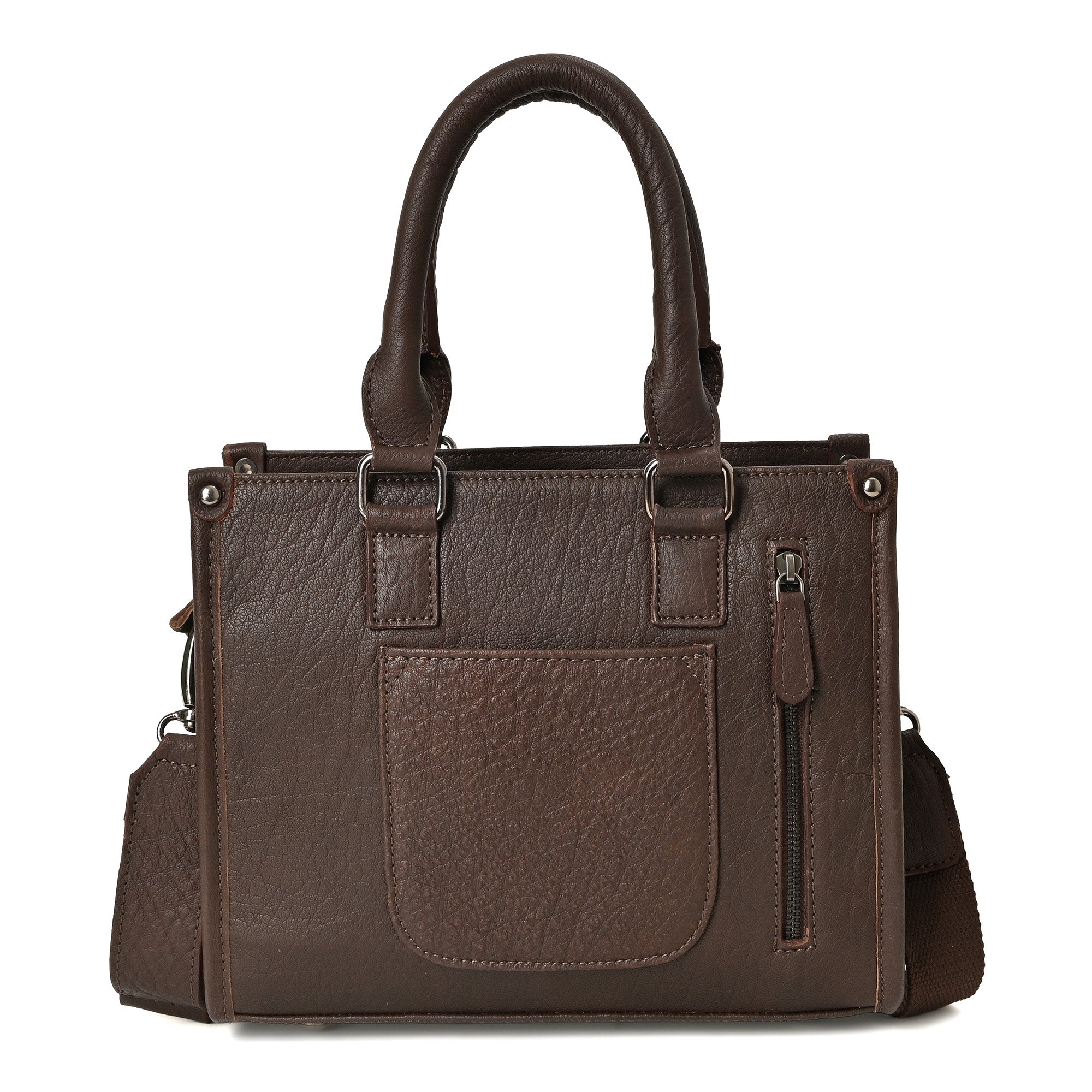 Ridgefield Checker Tote – Handcrafted Western Leather Tote