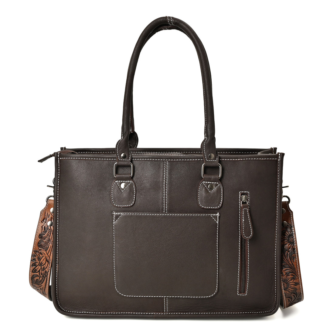 Western Rose Handcrafted Stitch Tote – Western Leather Tote