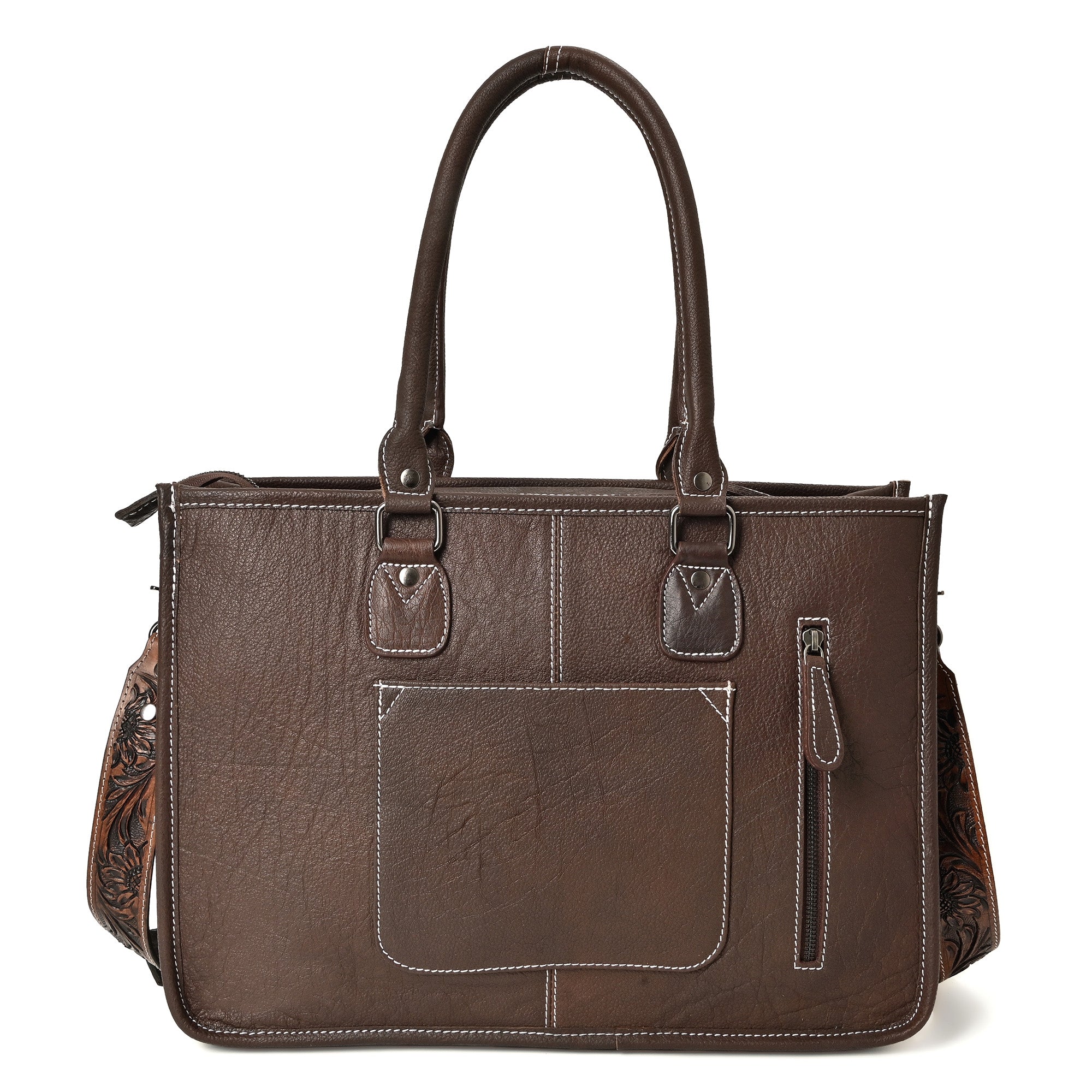 Hand Crafted Cowhide Floral Bag – Western Leather Handbag