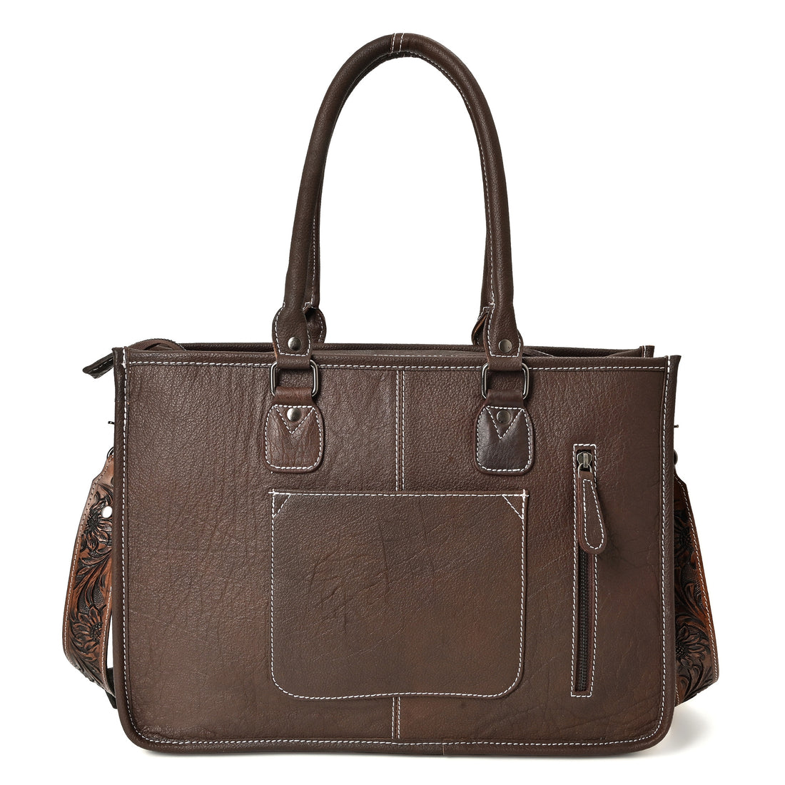 Hand Crafted Cowhide Floral Bag – Western Leather Handbag