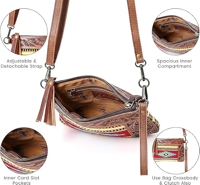 L Tooled Clara Side Bag