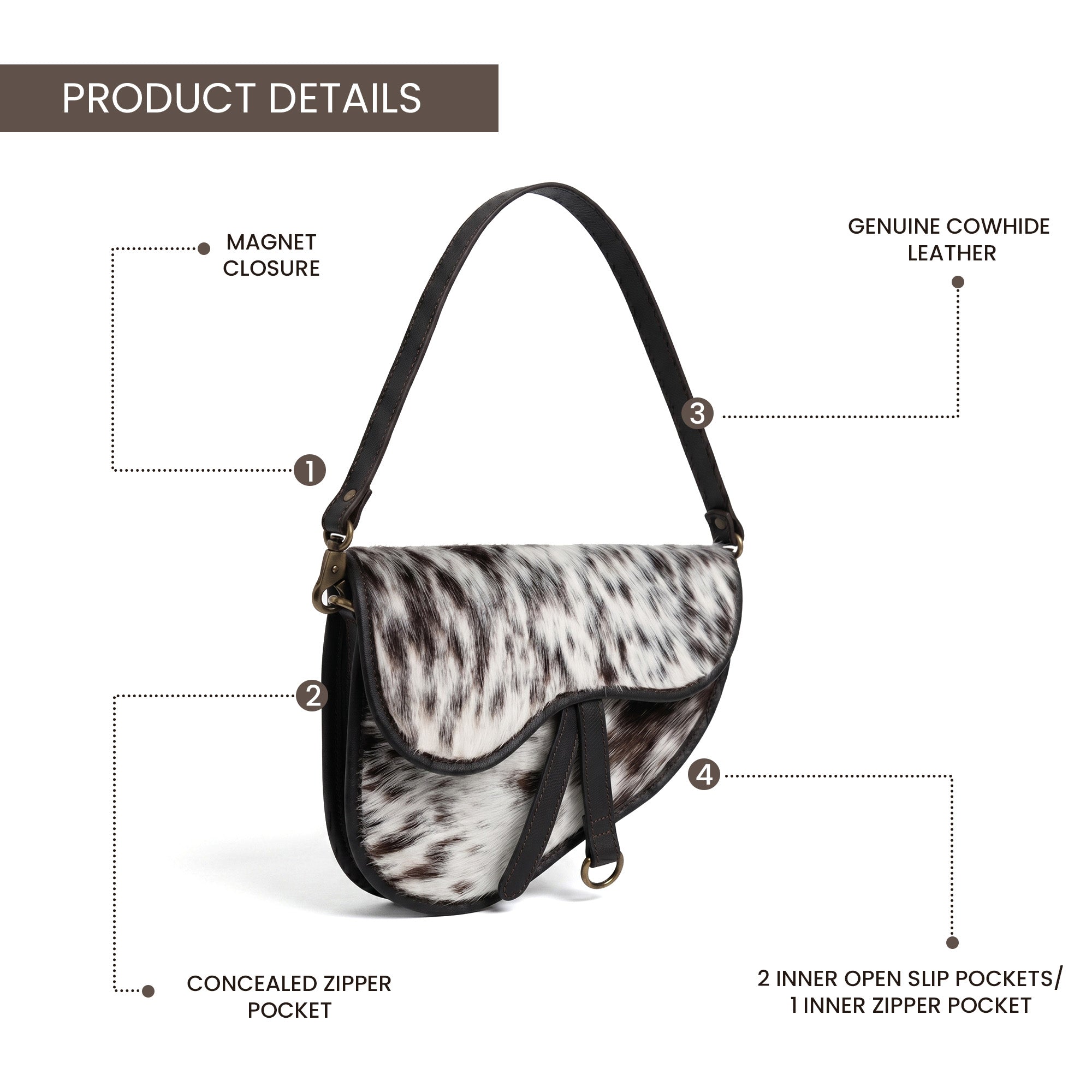 Desert Trail Hair-On Hide Saddle Bag