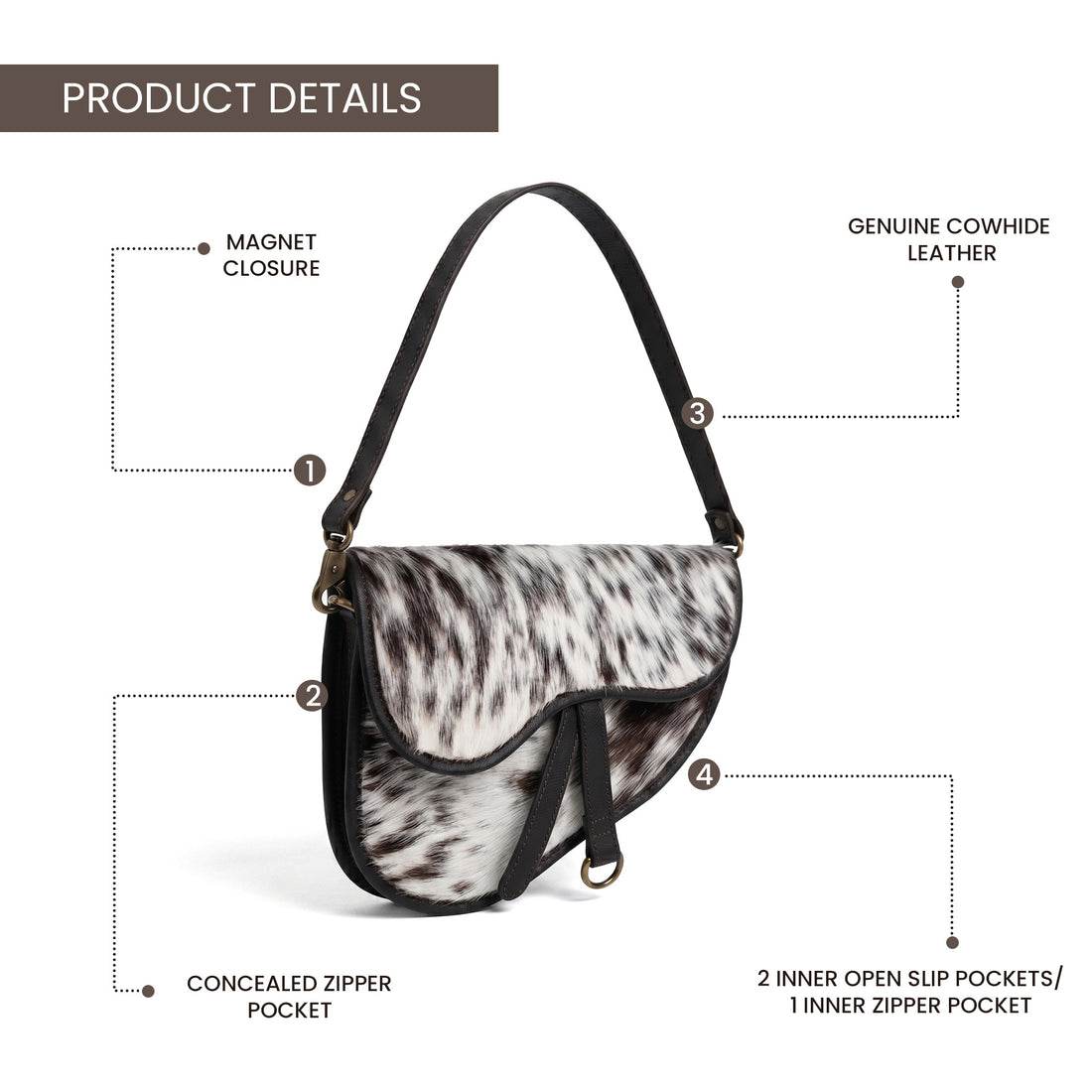 Desert Trail Hair-On Hide Saddle Bag