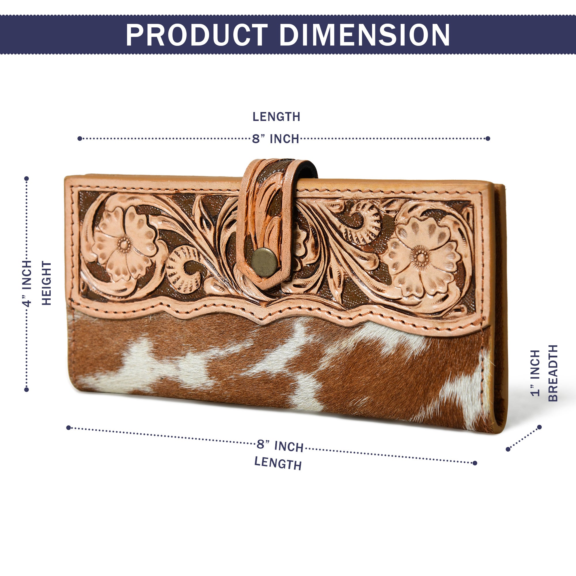 Trailblazer Trifold – Western Cowhide Leather Wallet