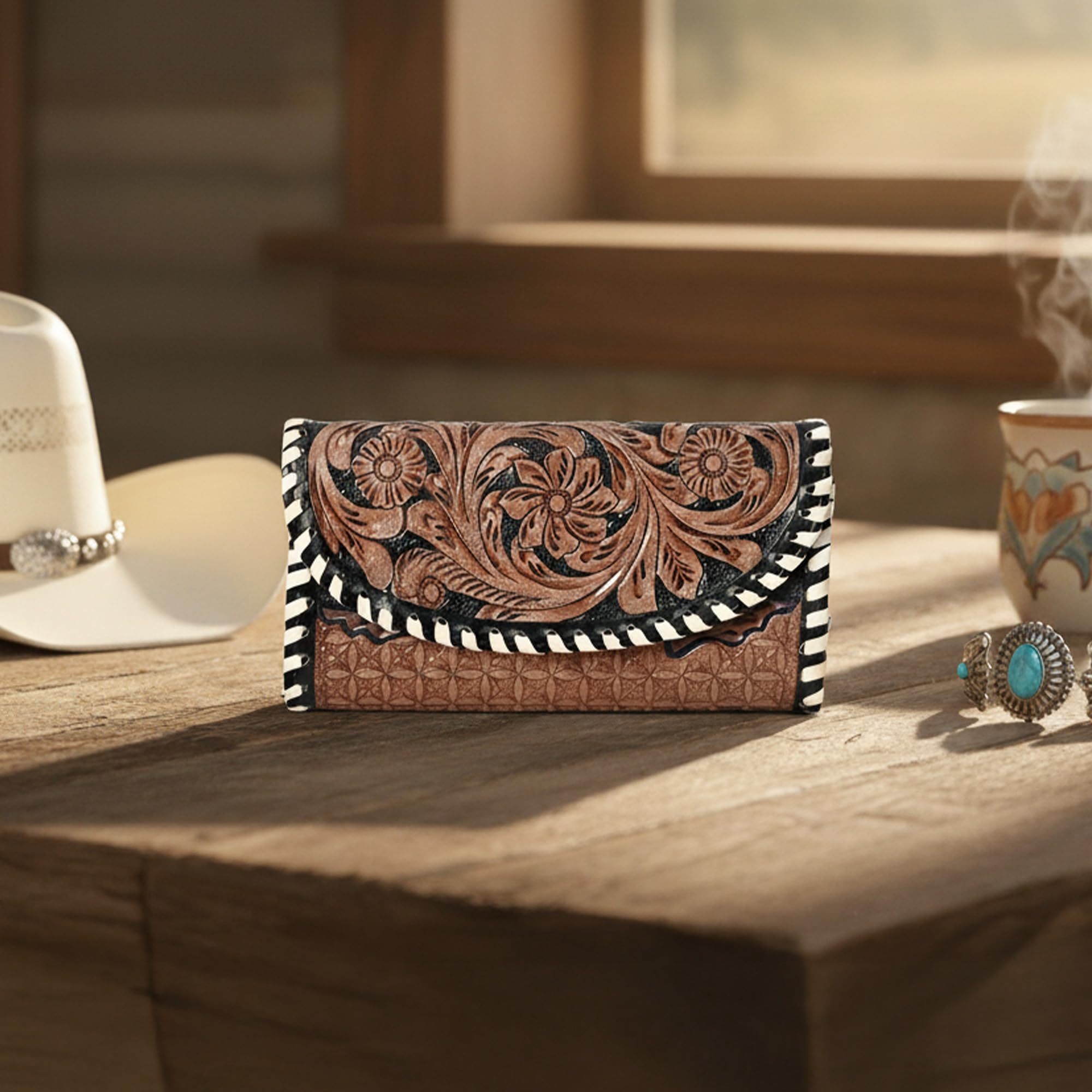 Skylar Knitted Tooled Wallet