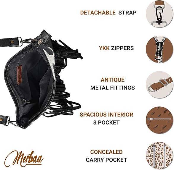 Texas Longhorn Fringe Bag