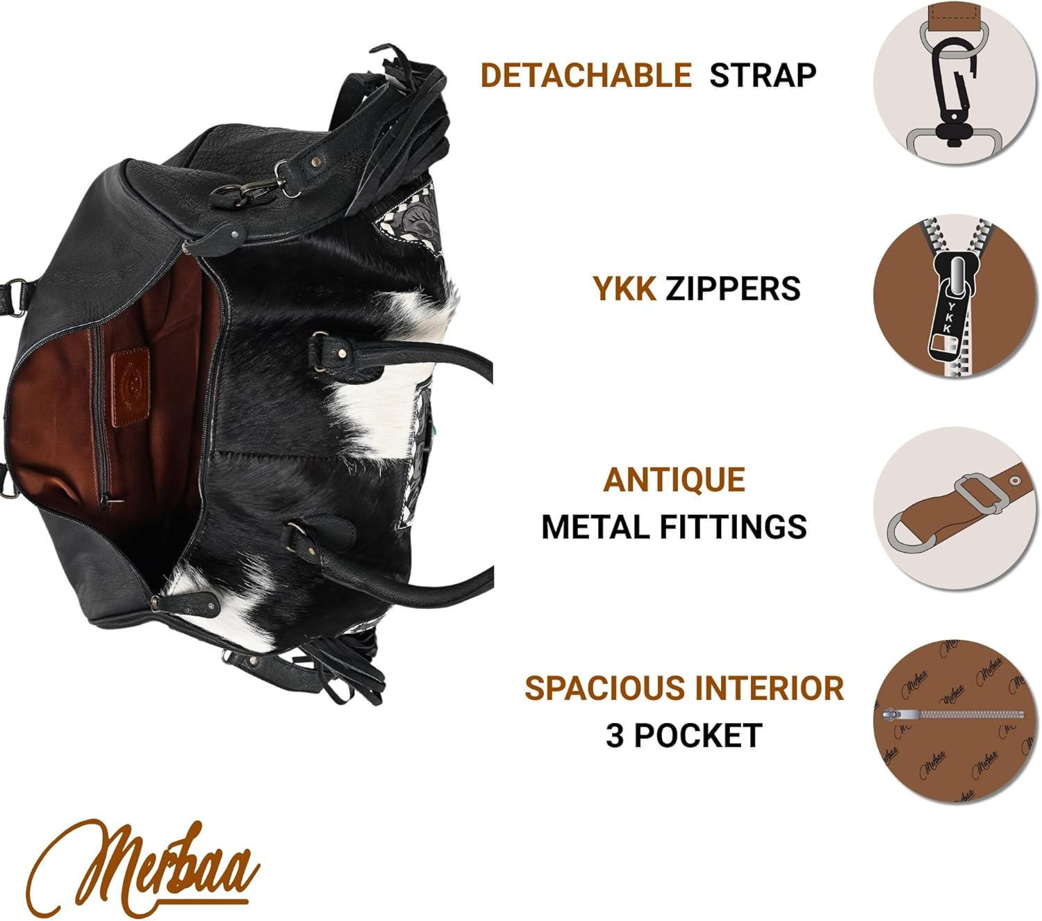 Black Azetic Concho Duffle