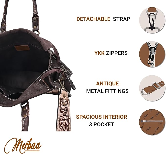 Dark Lagoon Tooled Shoulder Bag