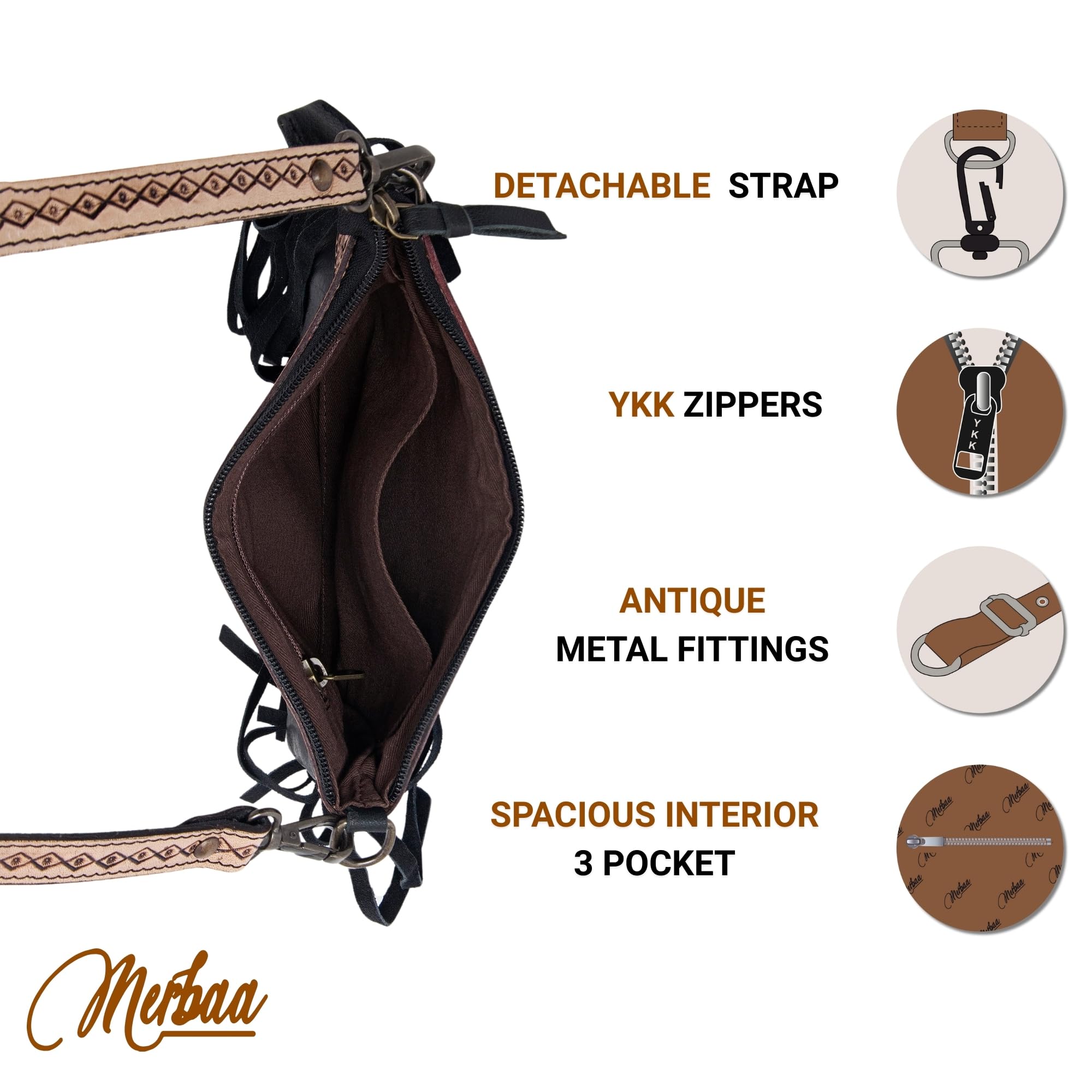 perky Black & White pouch Bag