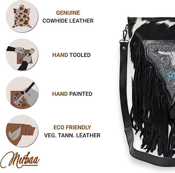 Texas Longhorn Fringe Bag
