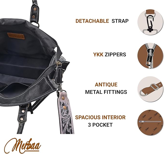 Handcrafted Cowhide Hairon Leather Tote Bag