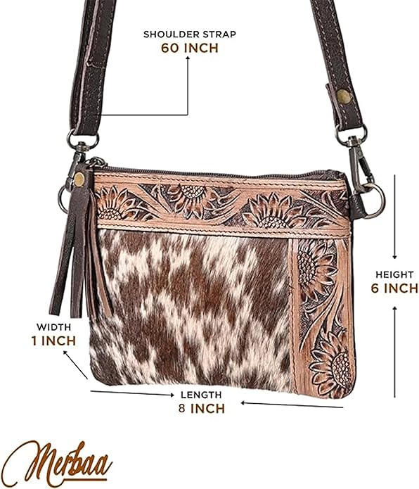 L Tooled Clara Side Bag – Hand-Tooled Leather Crossbody