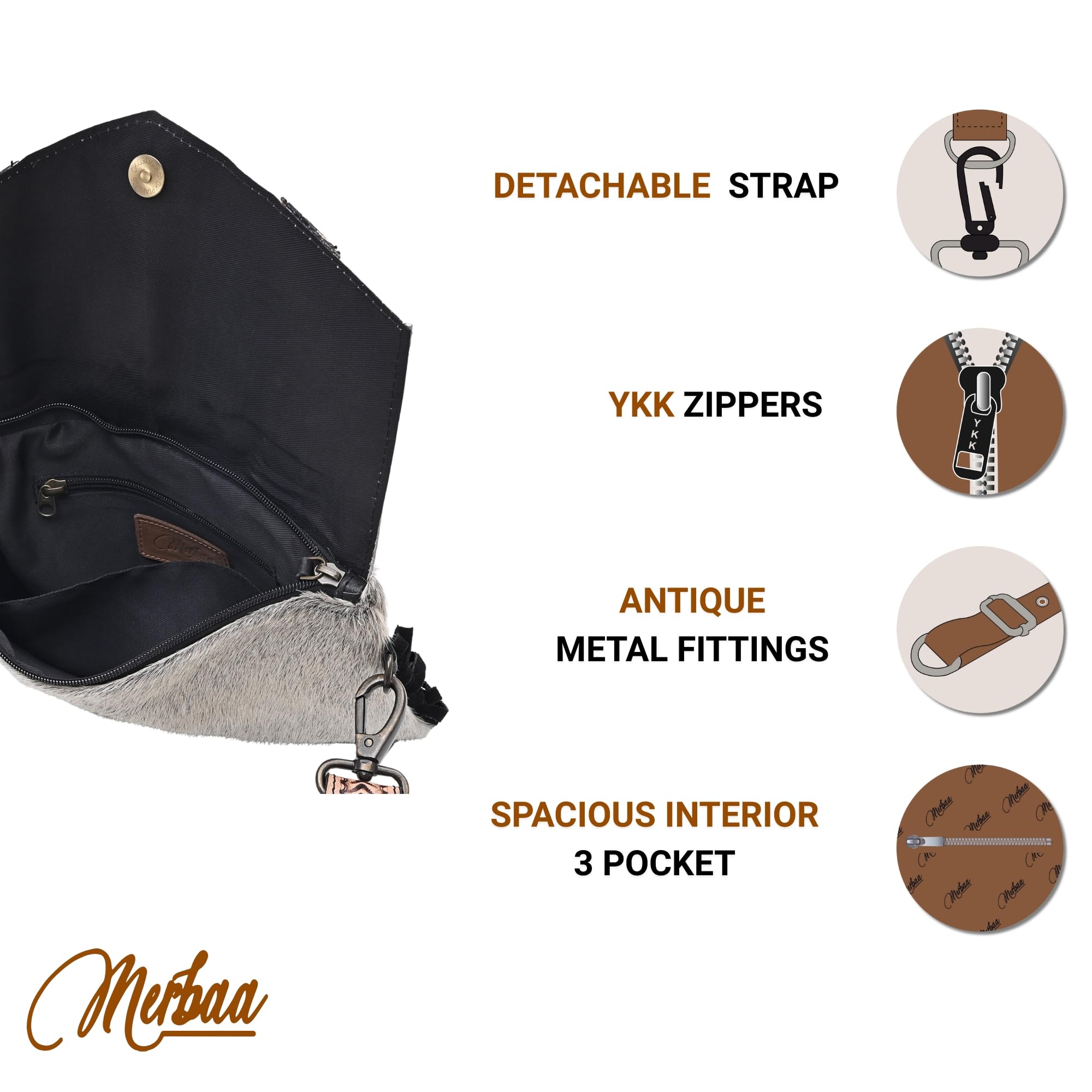 Flying Eagle Gray Hand Tooled Bag