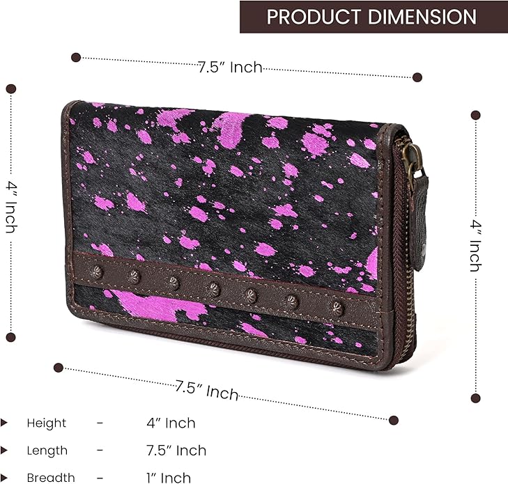 Pink Sprinkle Vino Cowhide Clutch