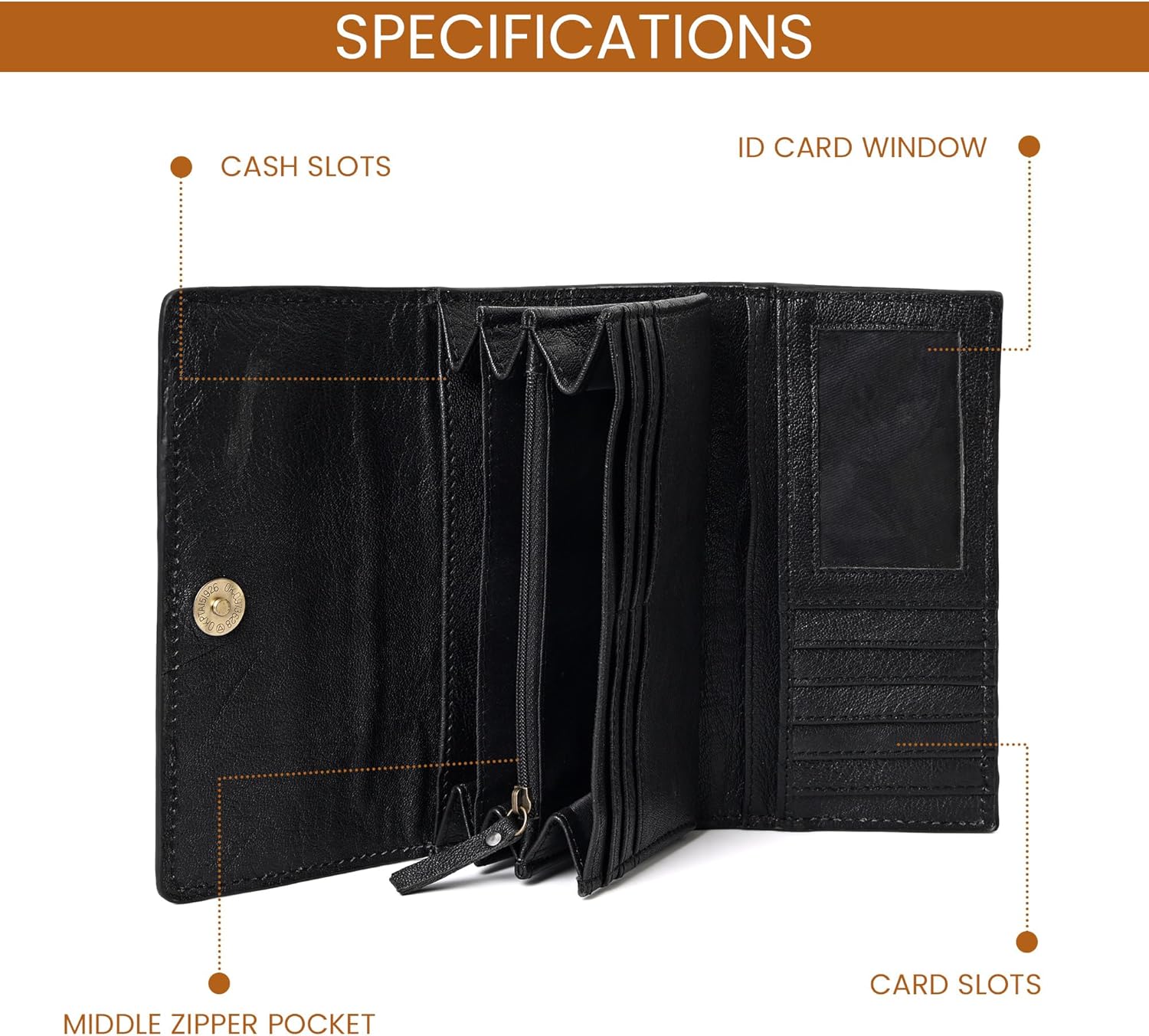 Rayna Tan Tooled Trifold Wallet