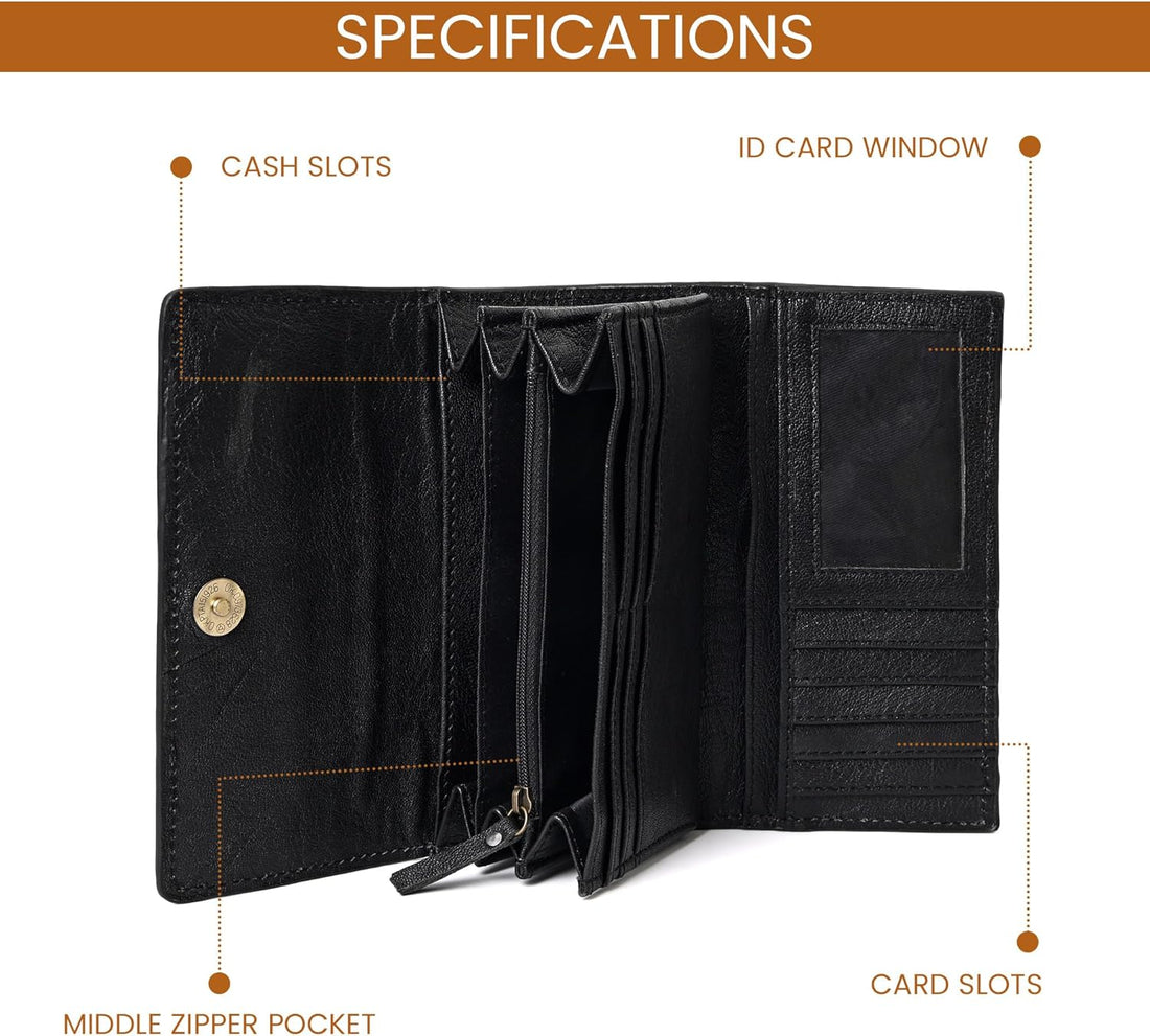 Rayna Tan Tooled Trifold Wallet