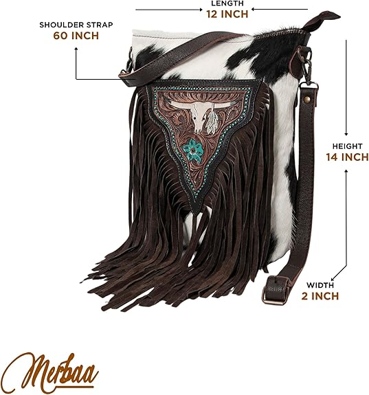 Texas Longhorn Fringe Bag