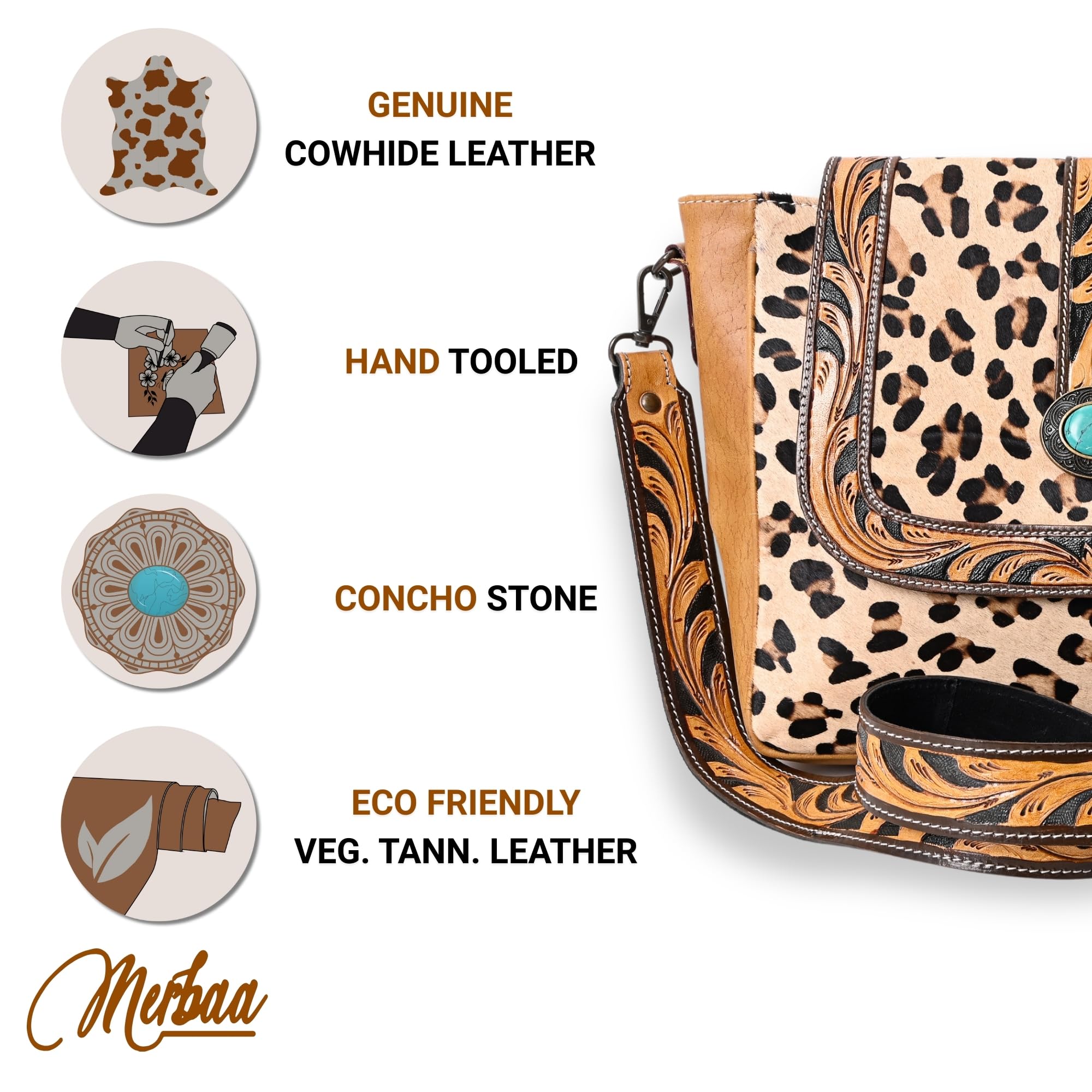 Honey Leaf Hand Tooled Bag