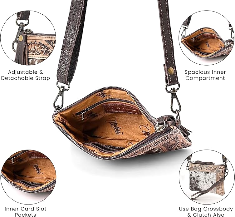 L Tooled Clara Side Bag – Hand-Tooled Leather Crossbody