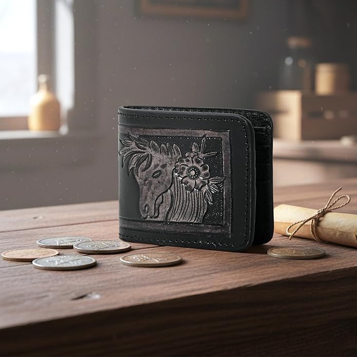 Smokey Horse Handtooled Hipster Wallet