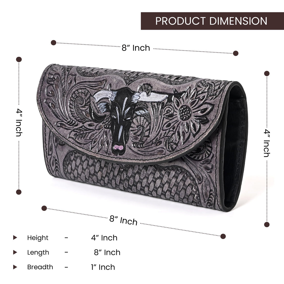 Calm Bull Tooled Wallet