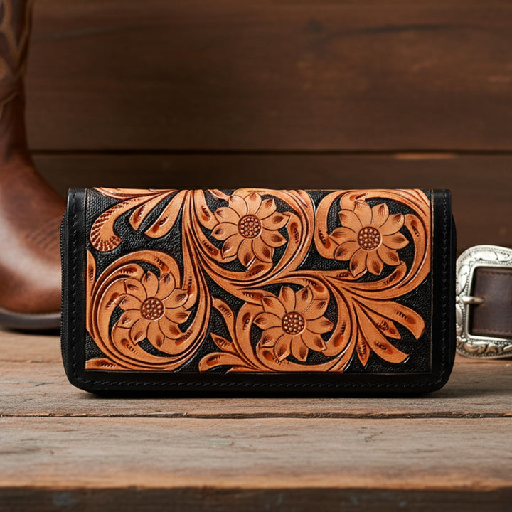 Chevron Carved Wallet