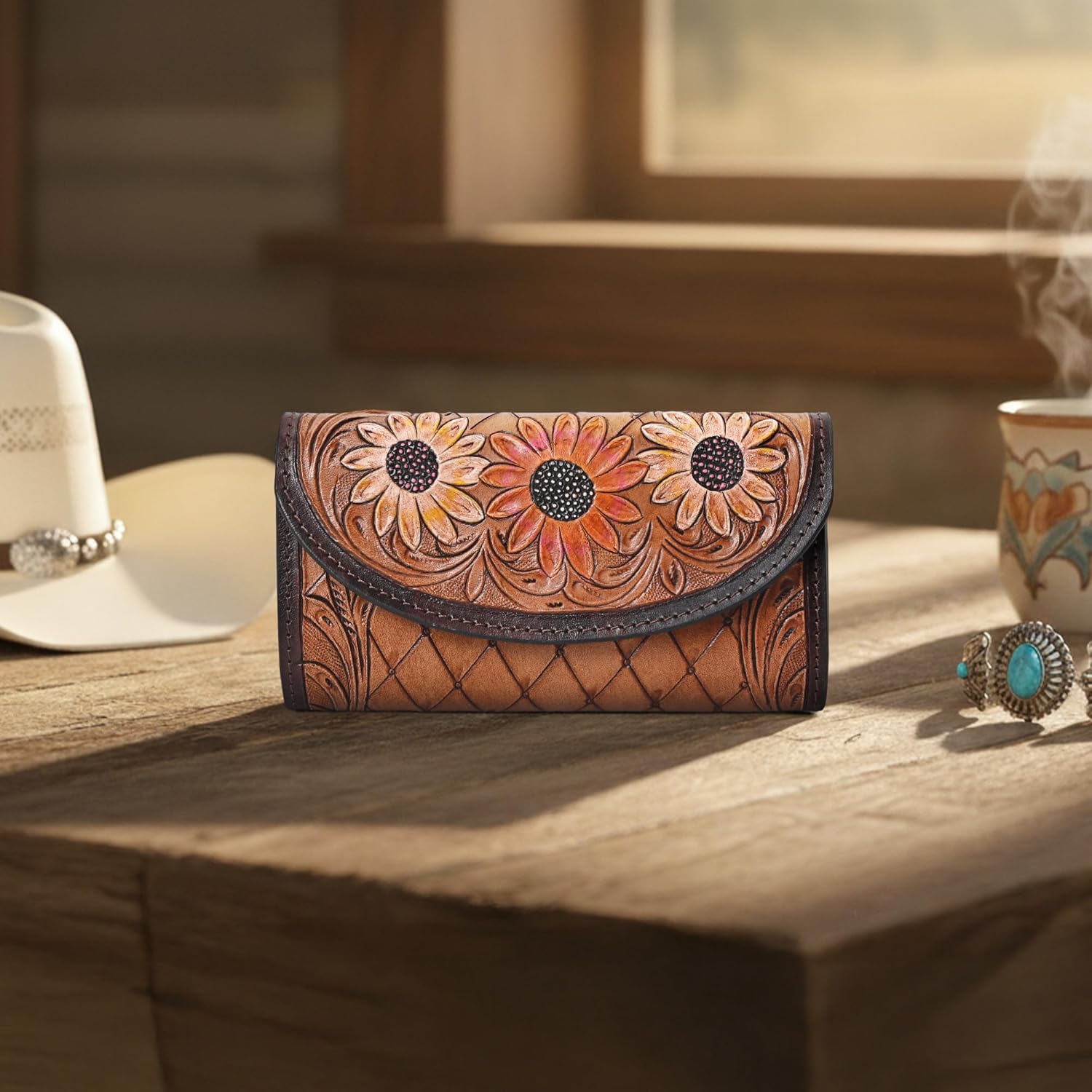Cutie Flower Tooled Wallet