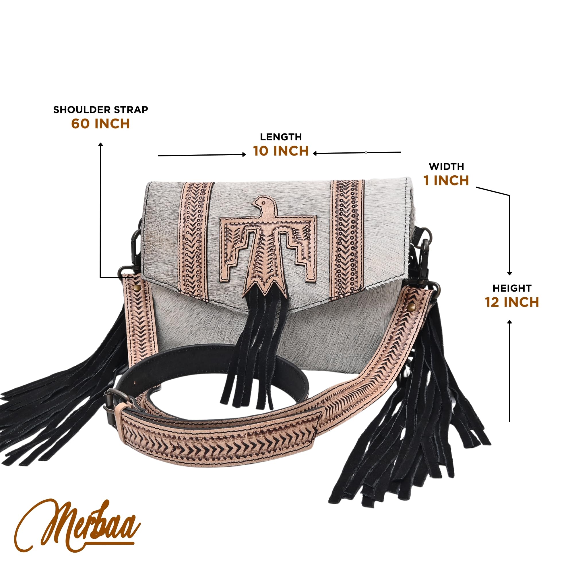 Flying Eagle Gray Hand Tooled Bag