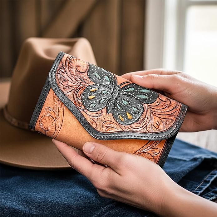 Colour Blast Handtooled Wallet