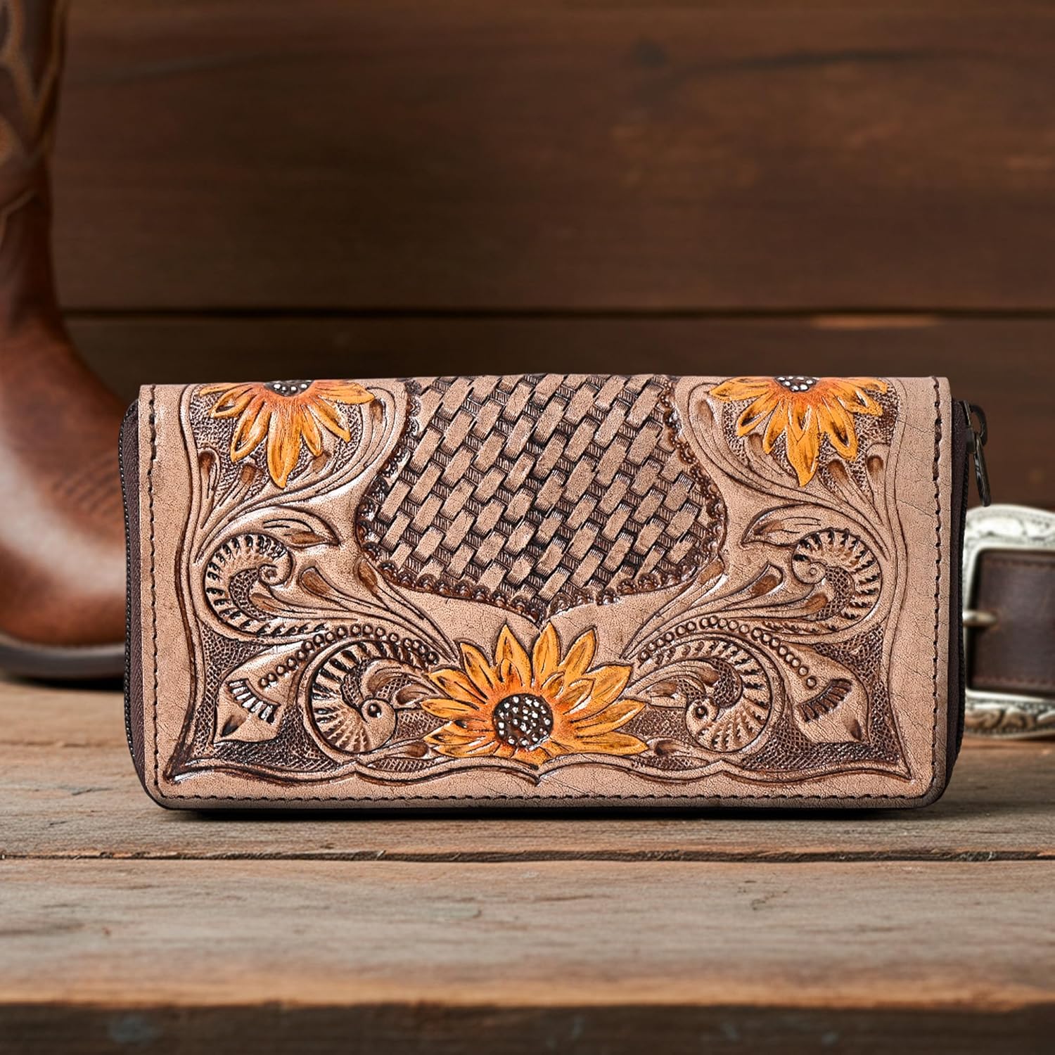 Brownian Tooled Wallet