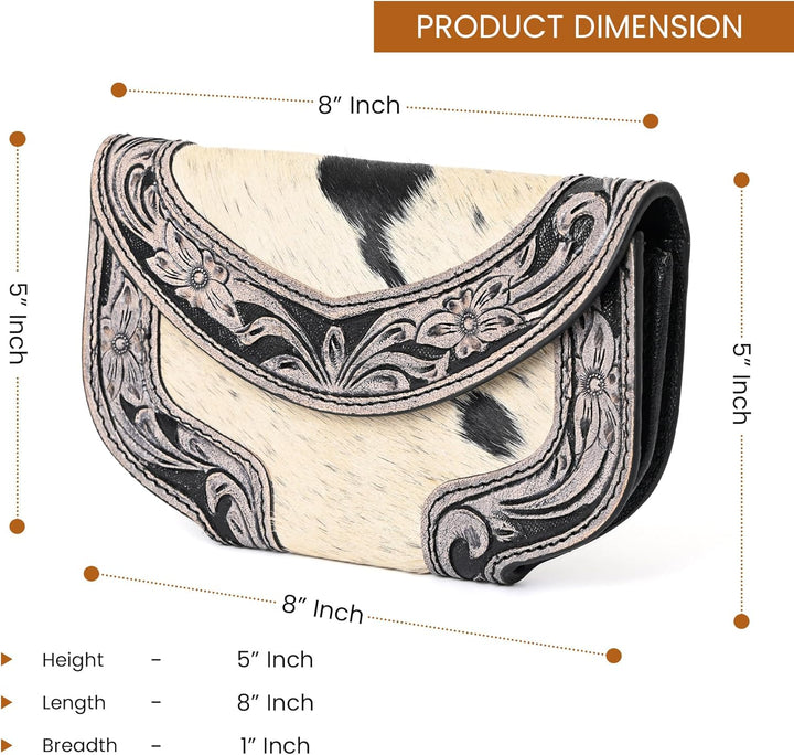 Ally Chick Handtooled Cowhide Clutch