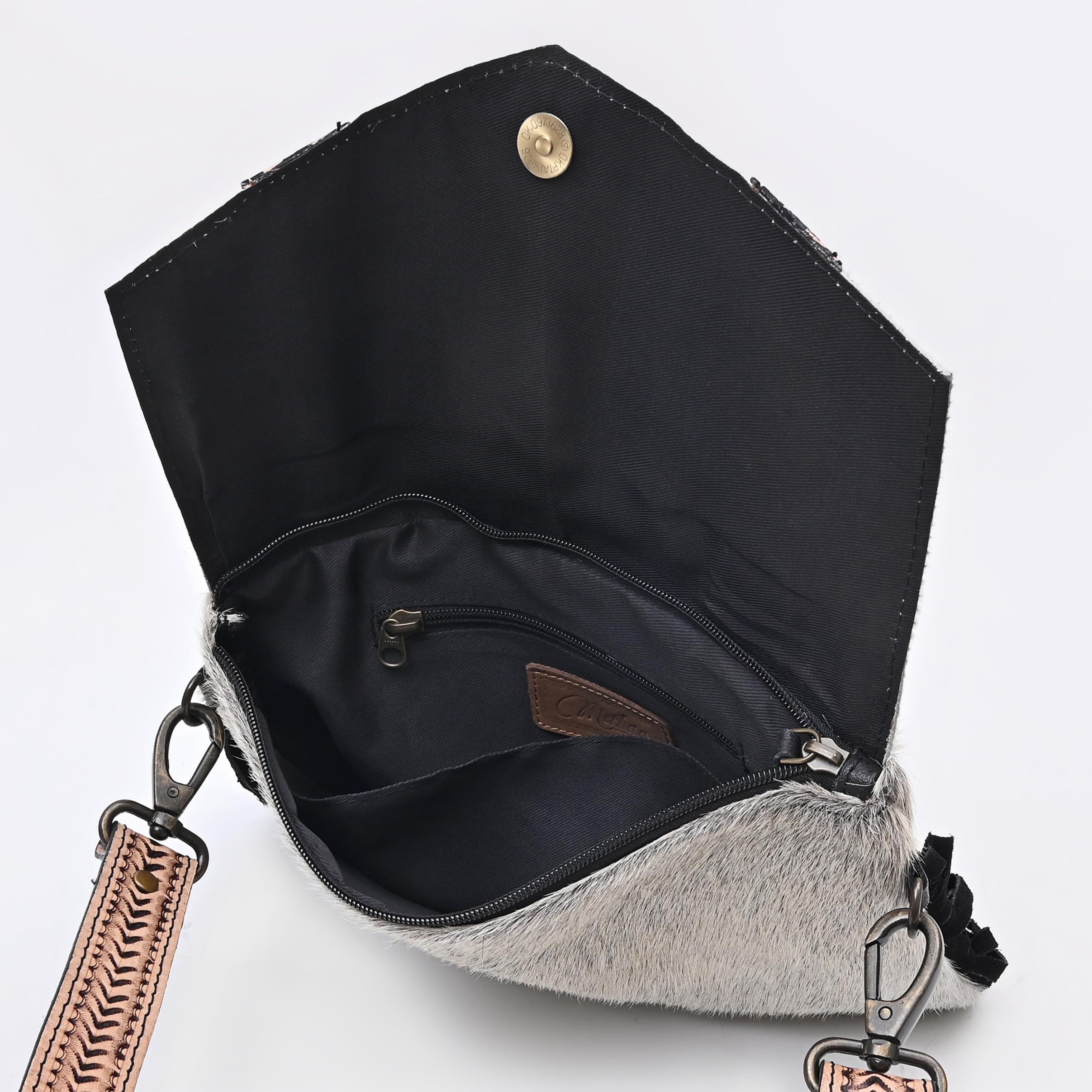 Flying Eagle Gray Hand Tooled Bag