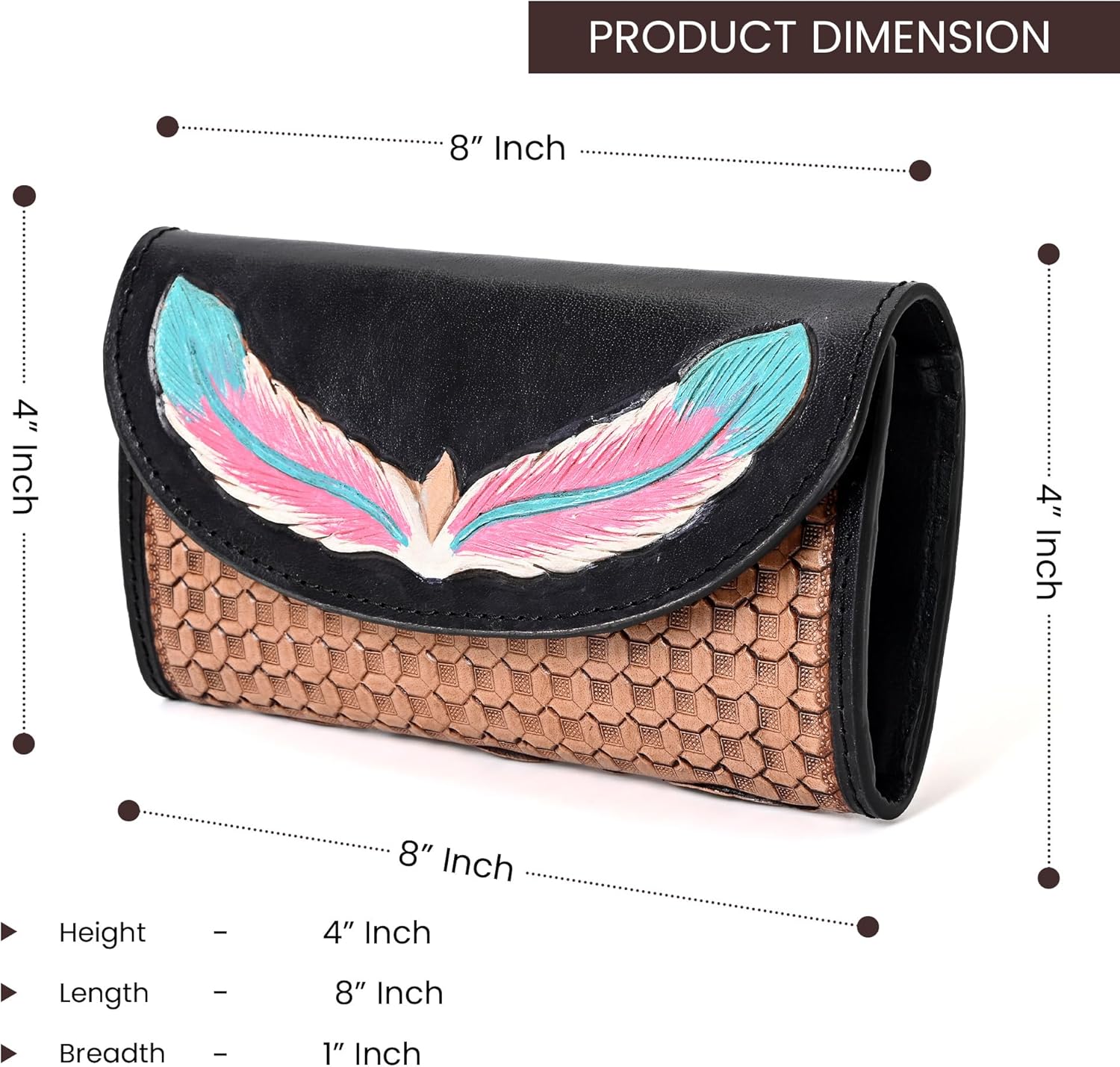 Sky Leaf Tooled Wallet