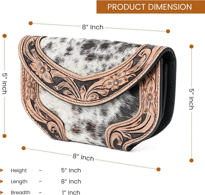 Ally Chick Handtooled Cowhide Clutch