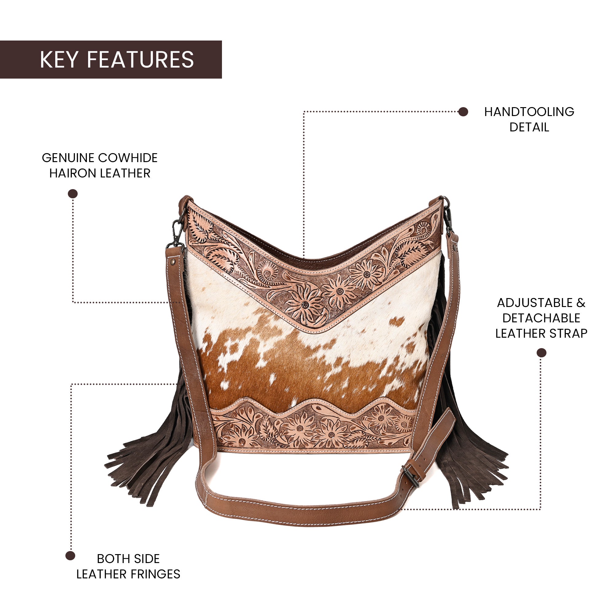 Jenesa Tooled Crossbody Bag