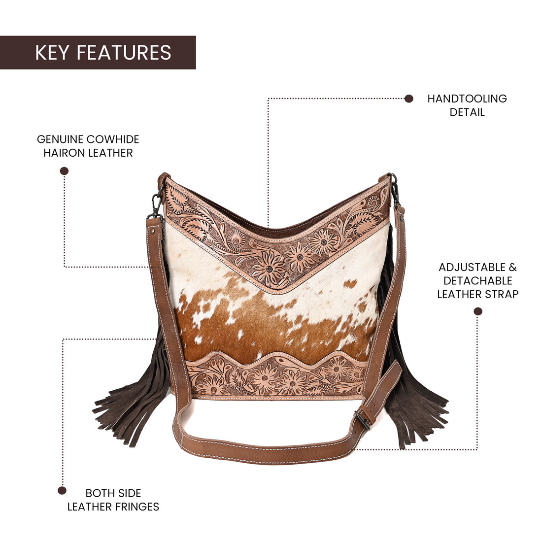 Jenesa Tooled Crossbody Bag