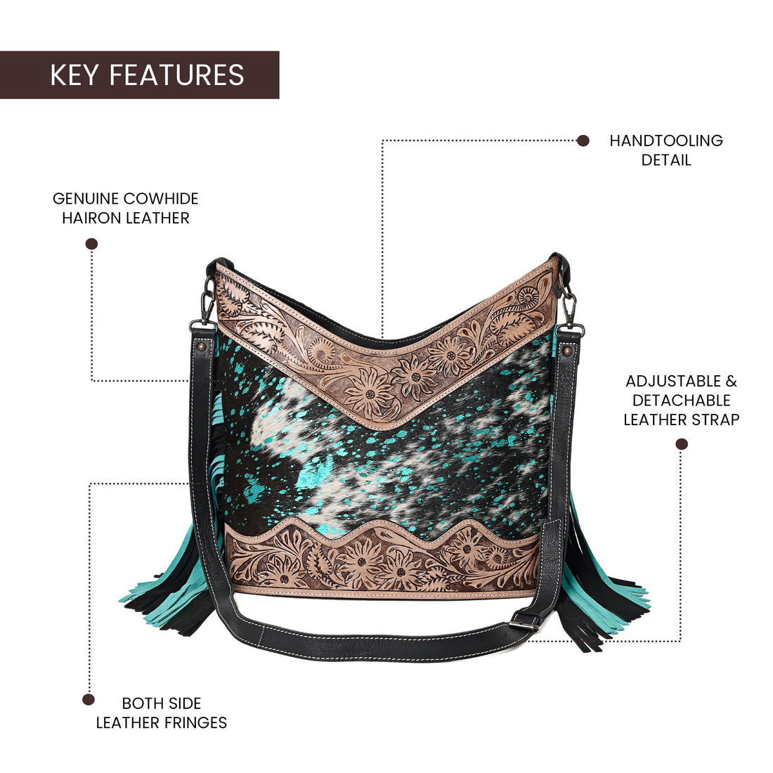 Jenesa Tooled Crossbody Bag