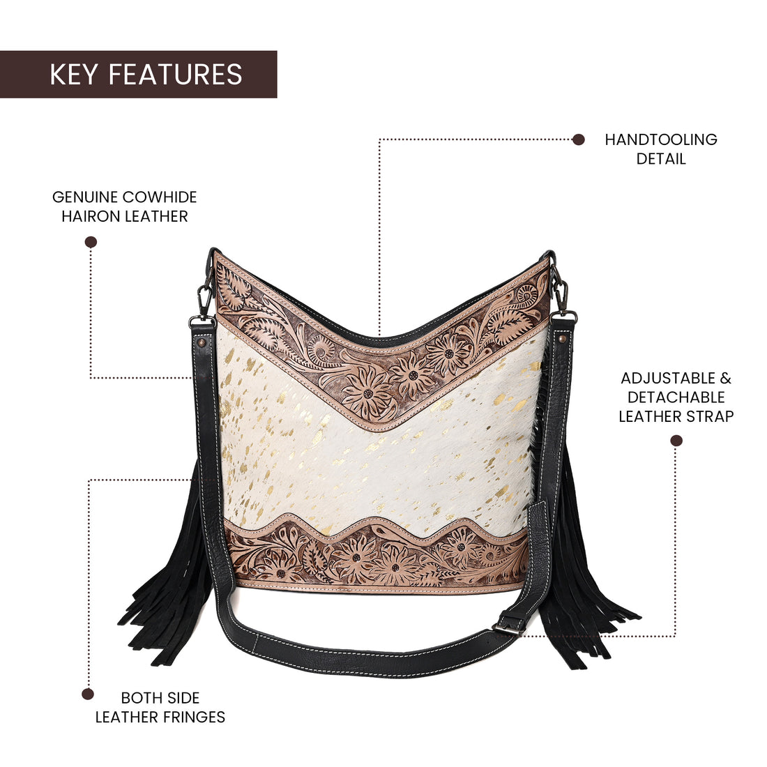 Jenesa Tooled Crossbody Bag