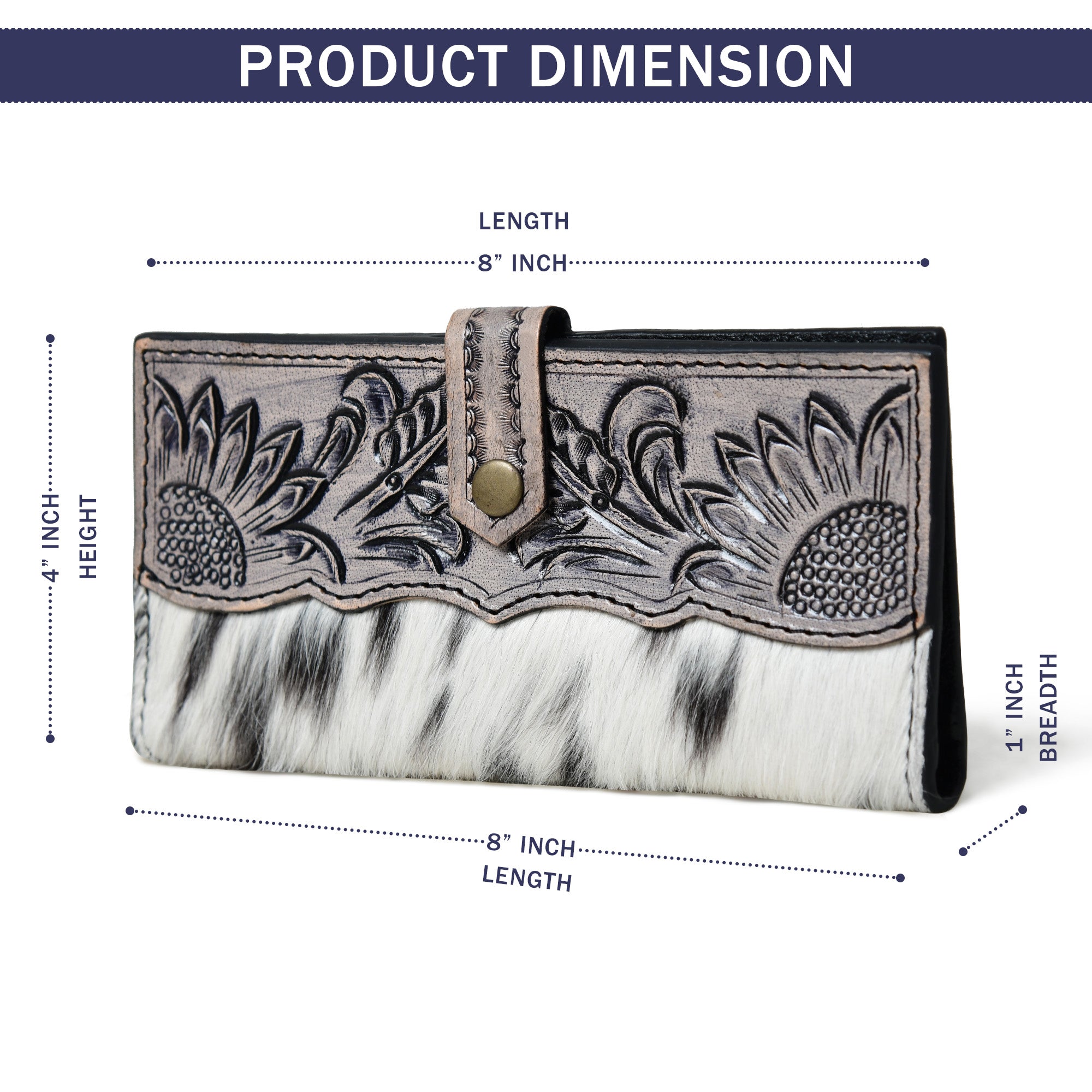 Wild West Wallet – Western Cowhide Leather Wallet