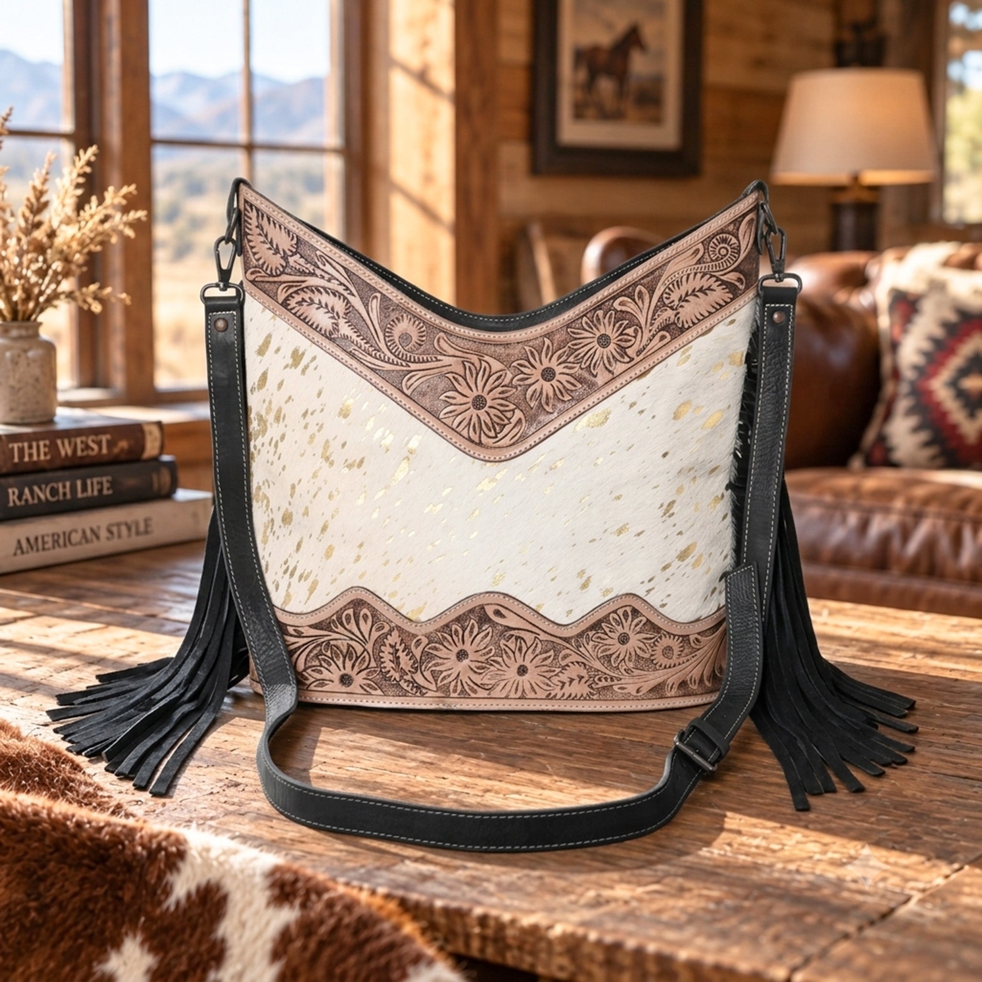 Jenesa Tooled Crossbody Bag