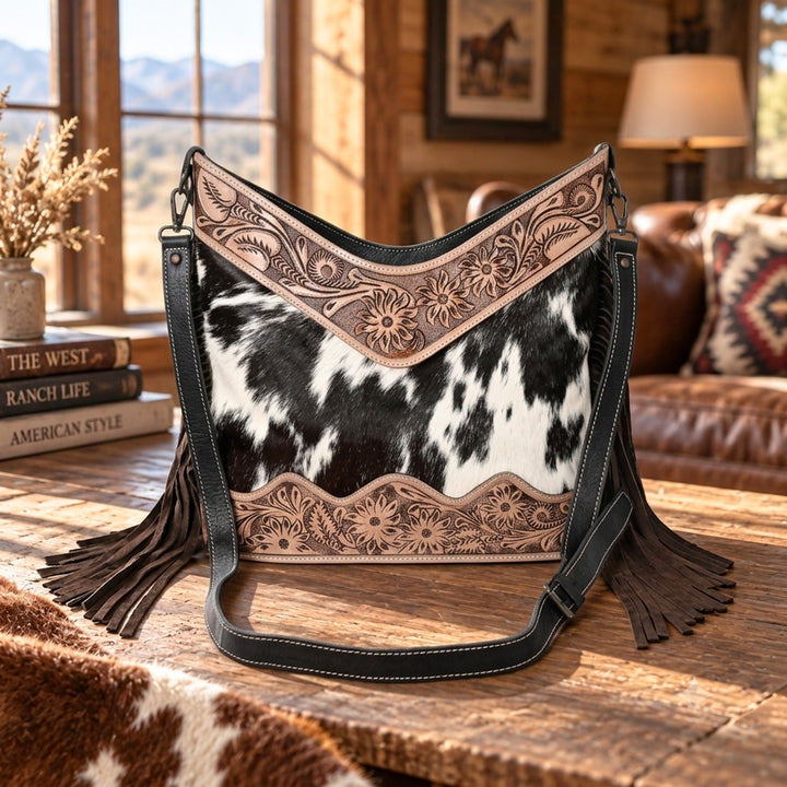 Jenesa Tooled Crossbody Bag