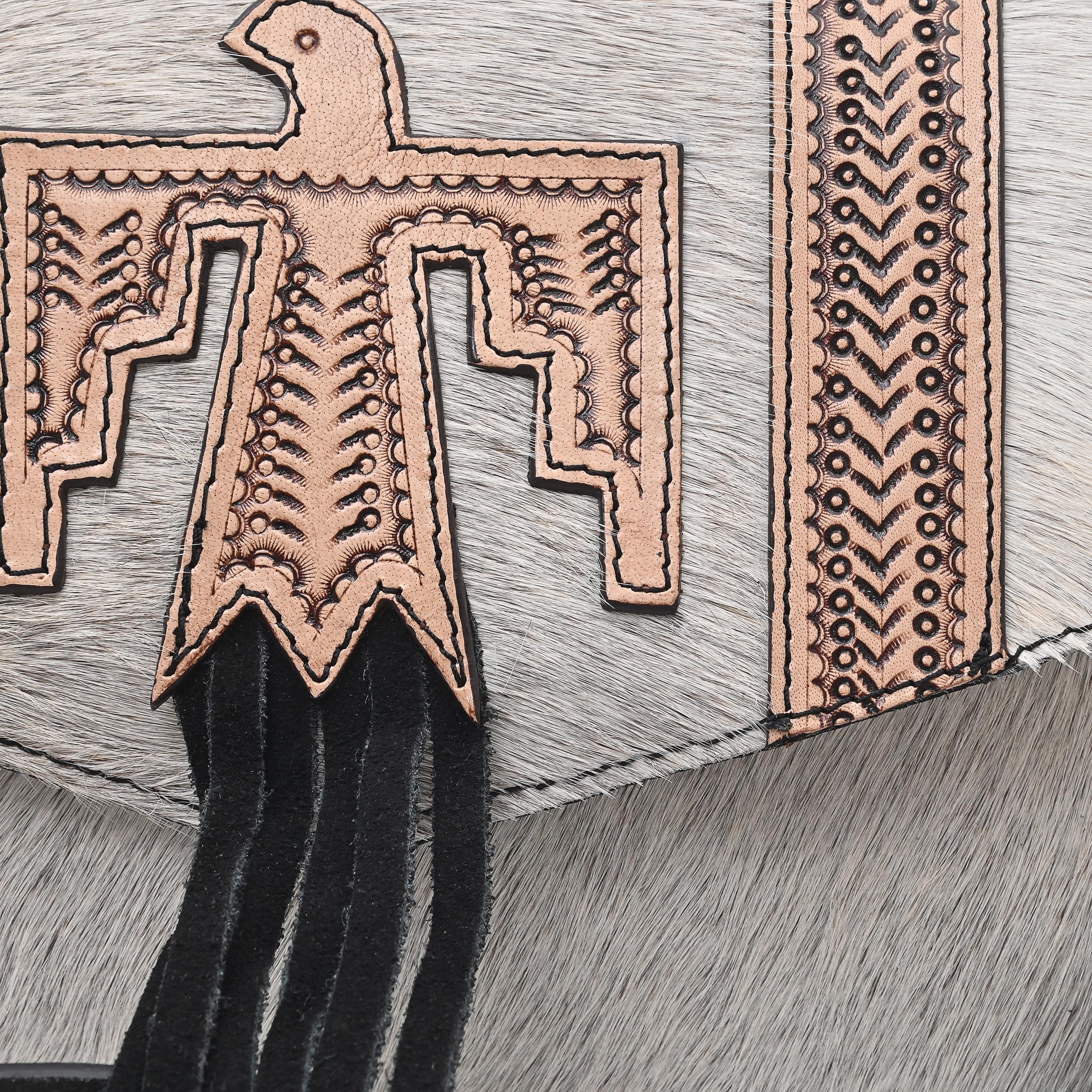 Flying Eagle Gray Hand Tooled Bag