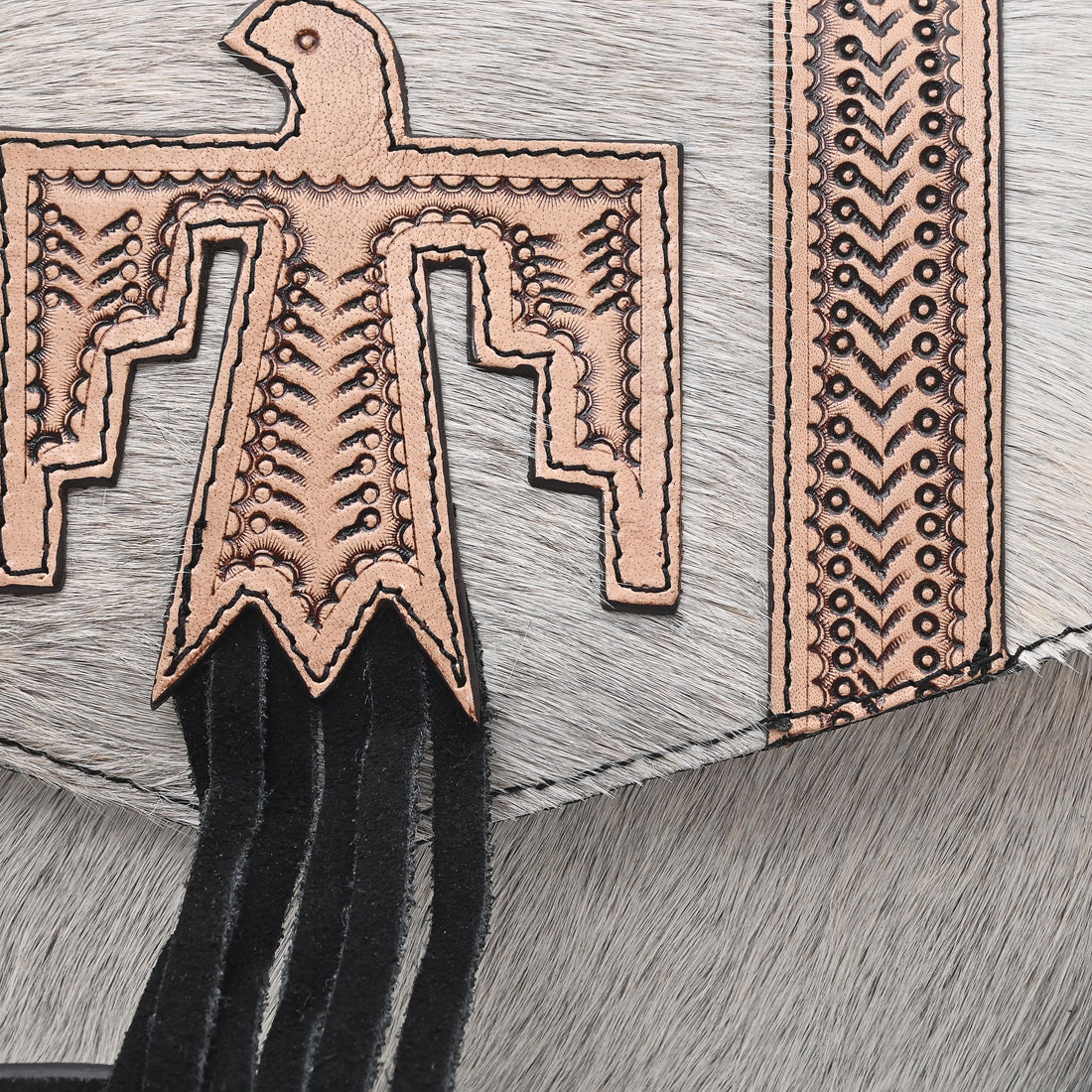 Flying Eagle Gray Hand Tooled Bag