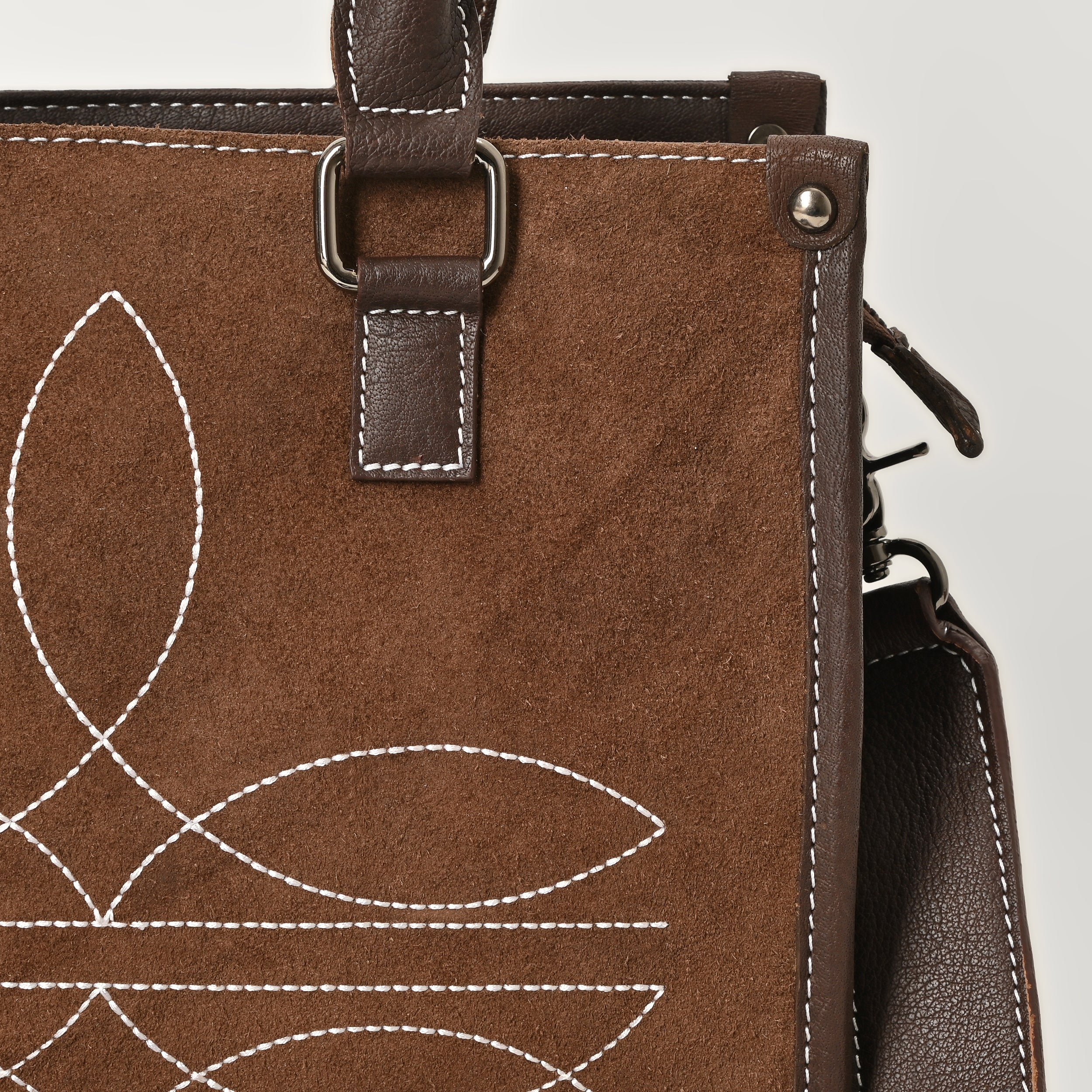 Cowgirl Bloom Tote – Western Floral Leather Tote