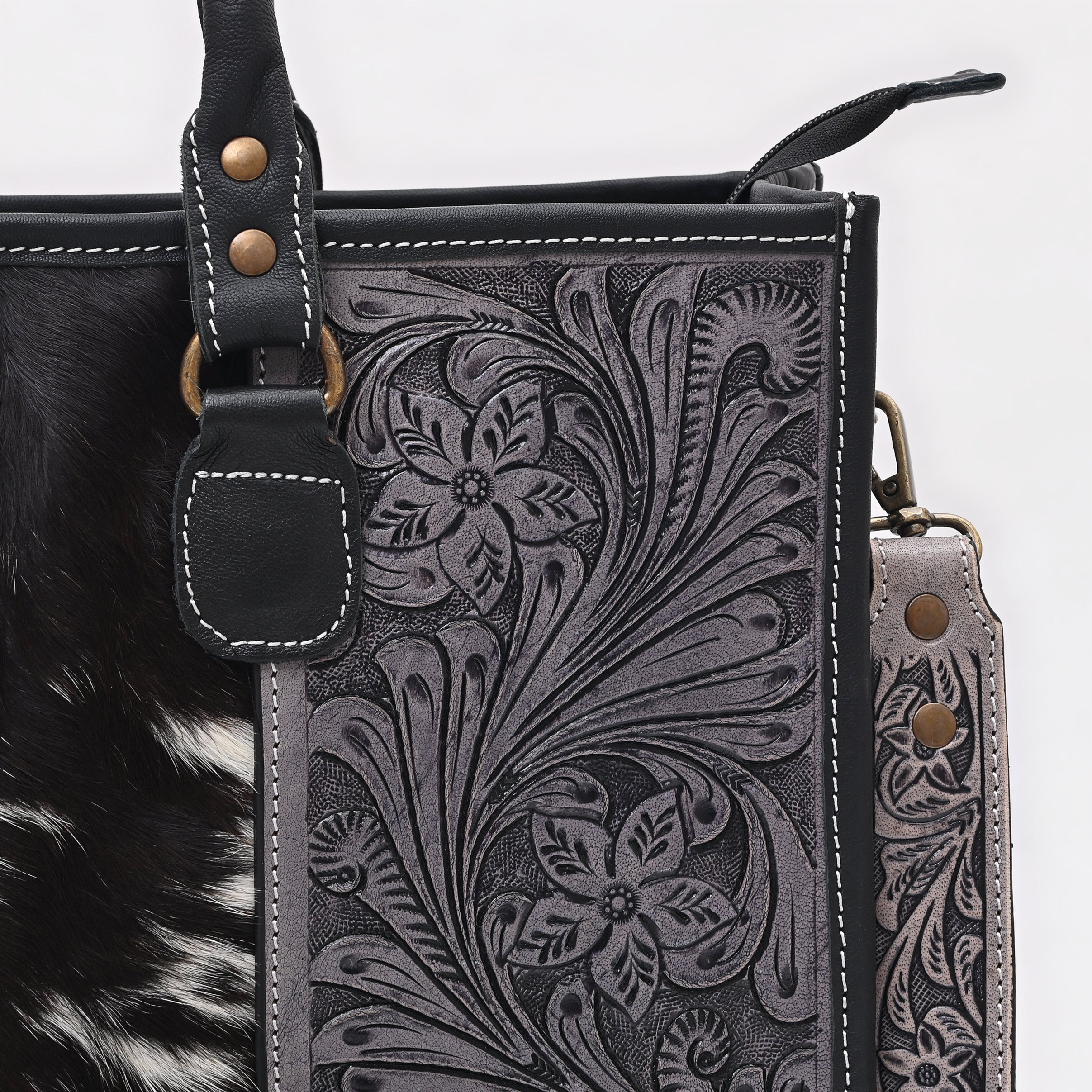 Dark Lagoon Tooled Shoulder Bag
