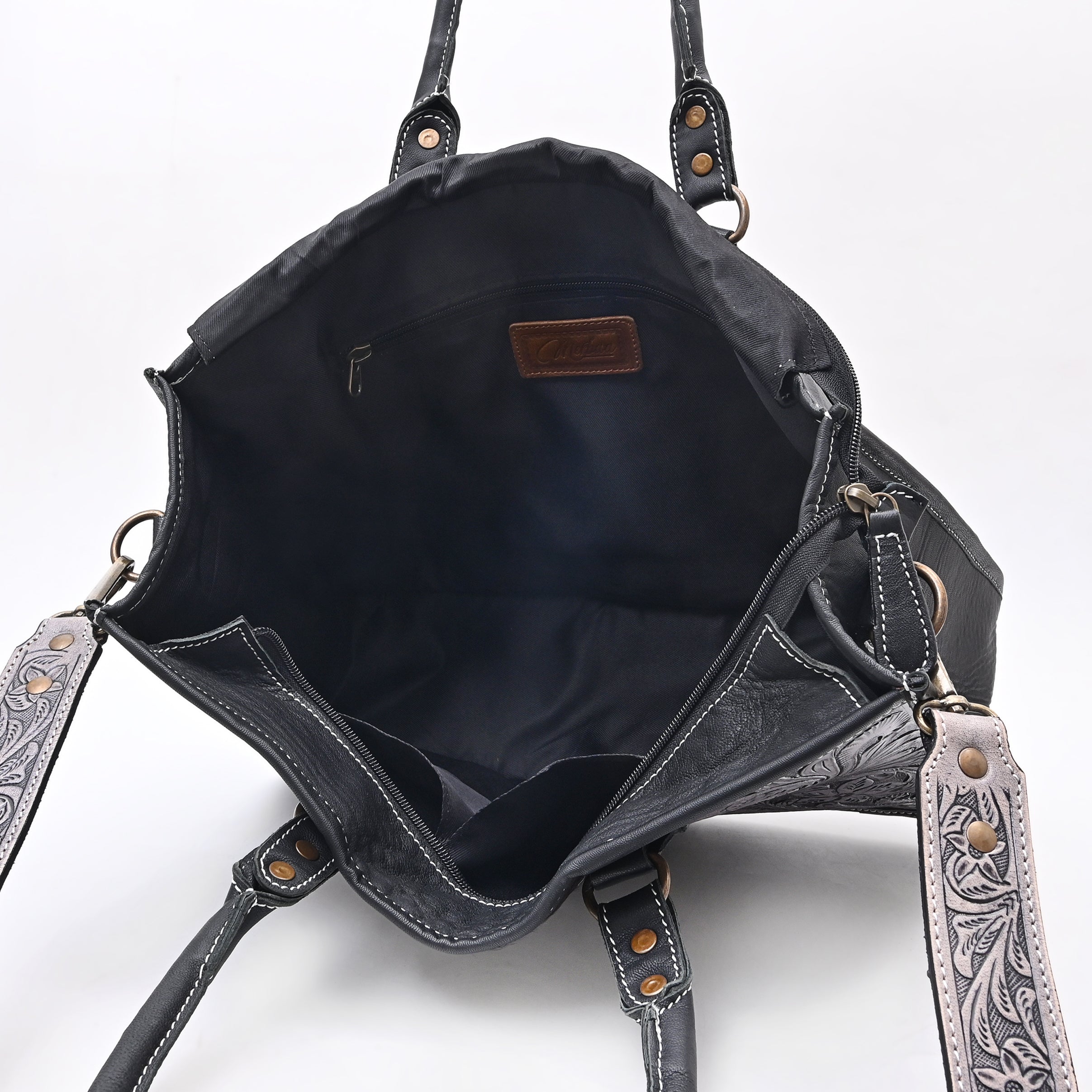 Dark Lagoon Tooled Shoulder Bag